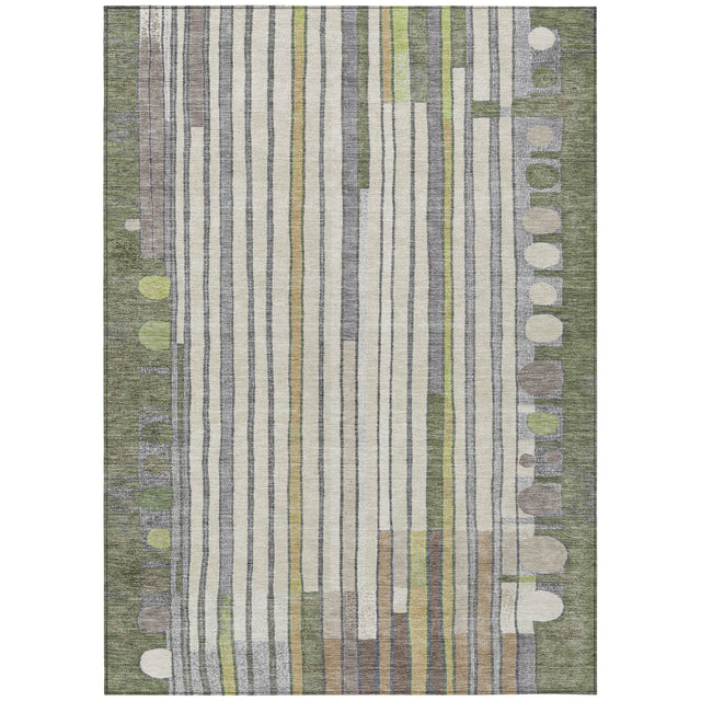 Addison Chantille ACN2189 Geometric Machine Made Transitional Olive Rug