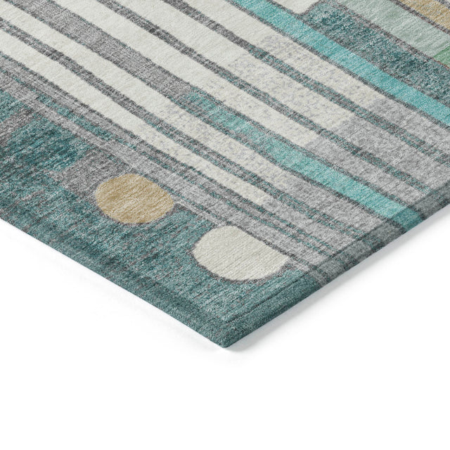 Addison Chantille ACN2189 Geometric Machine Made Transitional Teal Rug