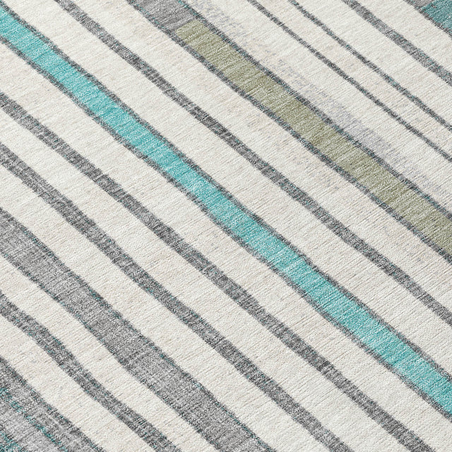 Addison Chantille ACN2189 Geometric Machine Made Transitional Teal Rug