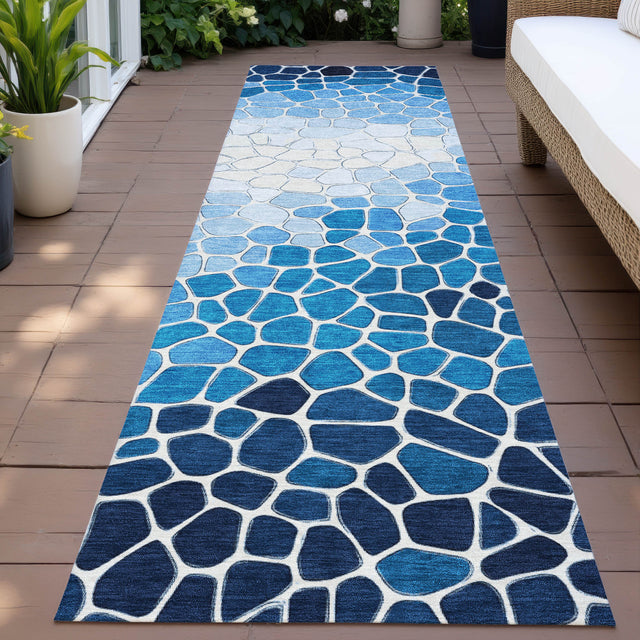 Addison Chantille ACN2190 Geometric Machine Made Transitional Blue Rug