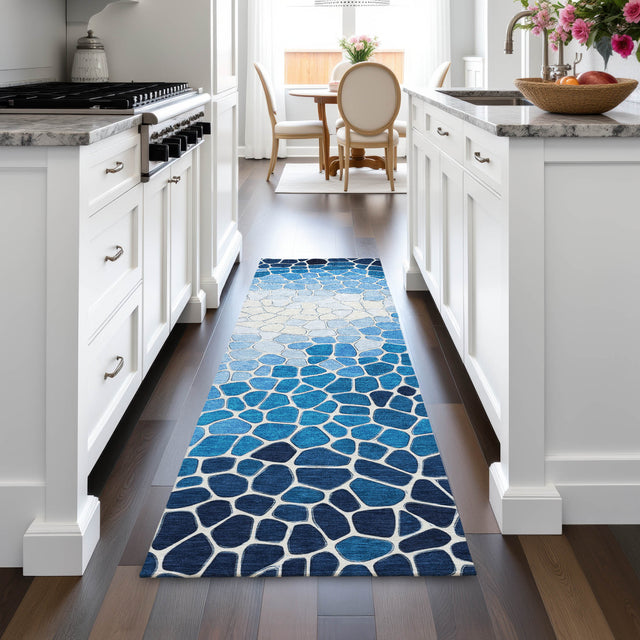Addison Chantille ACN2190 Geometric Machine Made Transitional Blue Rug