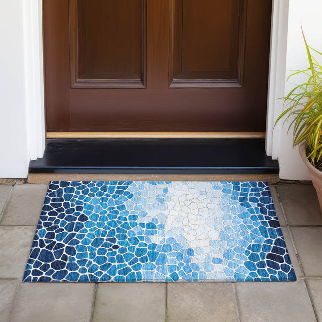 Addison Chantille ACN2190 Geometric Machine Made Transitional Blue Rug