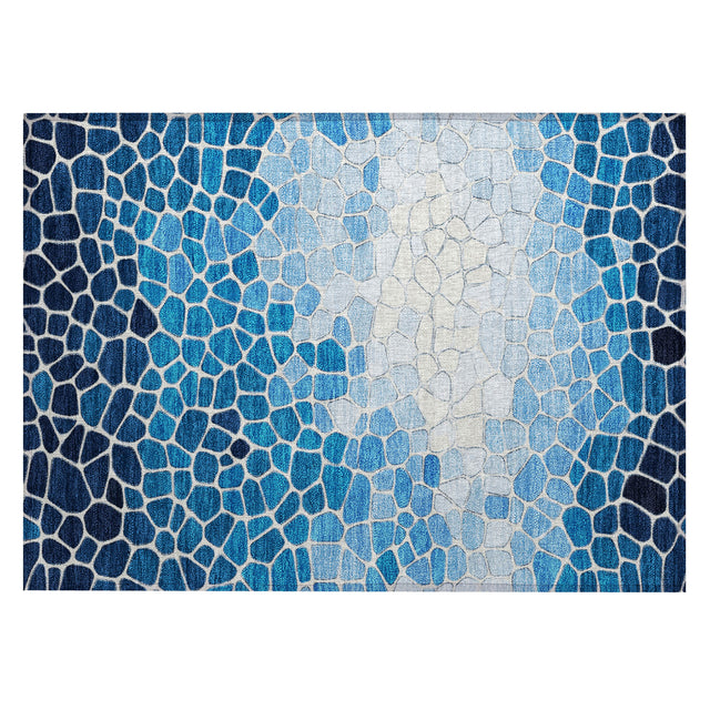 Addison Chantille ACN2190 Geometric Machine Made Transitional Blue Rug