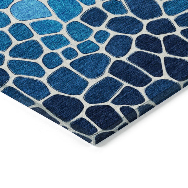 Addison Chantille ACN2190 Geometric Machine Made Transitional Blue Rug