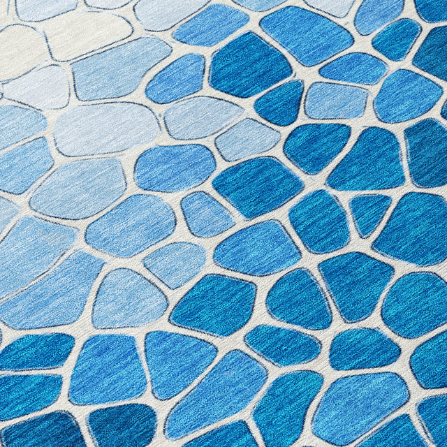 Addison Chantille ACN2190 Geometric Machine Made Transitional Blue Rug