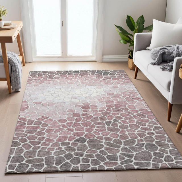 Addison Chantille ACN2190 Geometric Machine Made Transitional Blush Rug