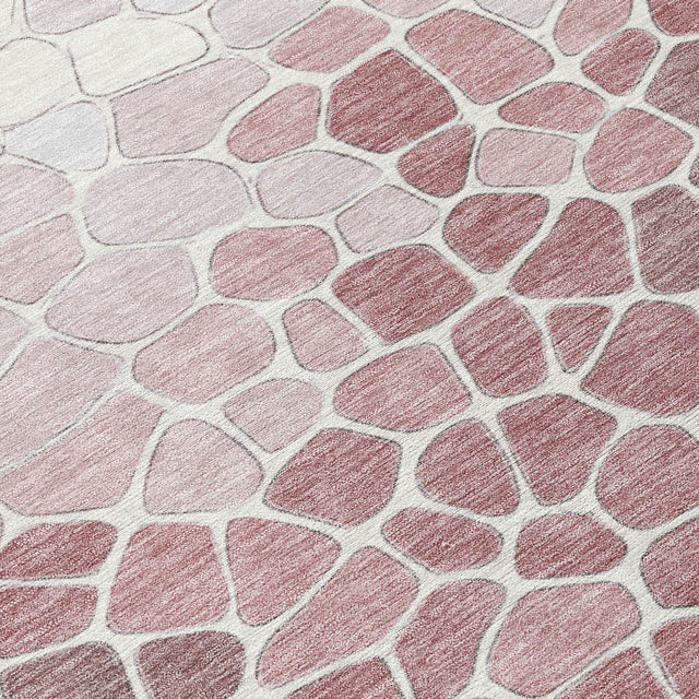 Addison Chantille ACN2190 Geometric Machine Made Transitional Blush Rug