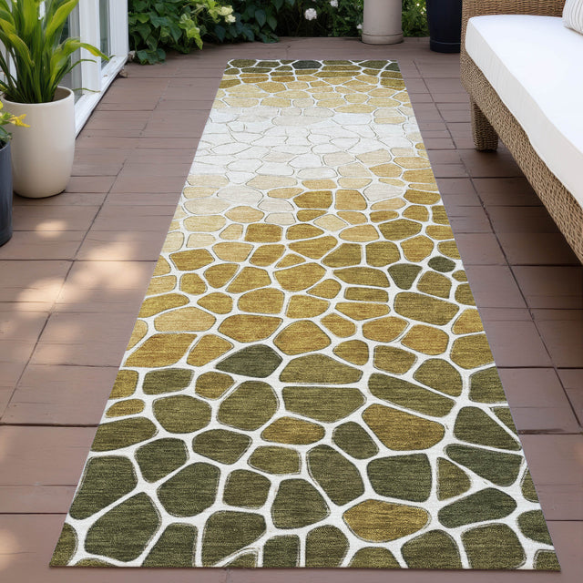Addison Chantille ACN2190 Geometric Machine Made Transitional Gold Rug