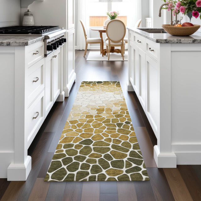 Addison Chantille ACN2190 Geometric Machine Made Transitional Gold Rug