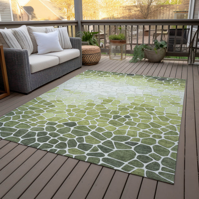 Addison Chantille ACN2190 Geometric Machine Made Transitional Green Rug