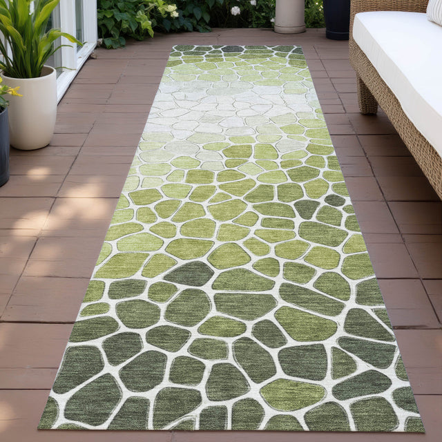 Addison Chantille ACN2190 Geometric Machine Made Transitional Green Rug