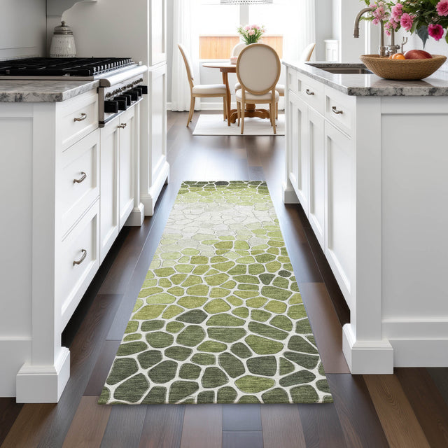 Addison Chantille ACN2190 Geometric Machine Made Transitional Green Rug