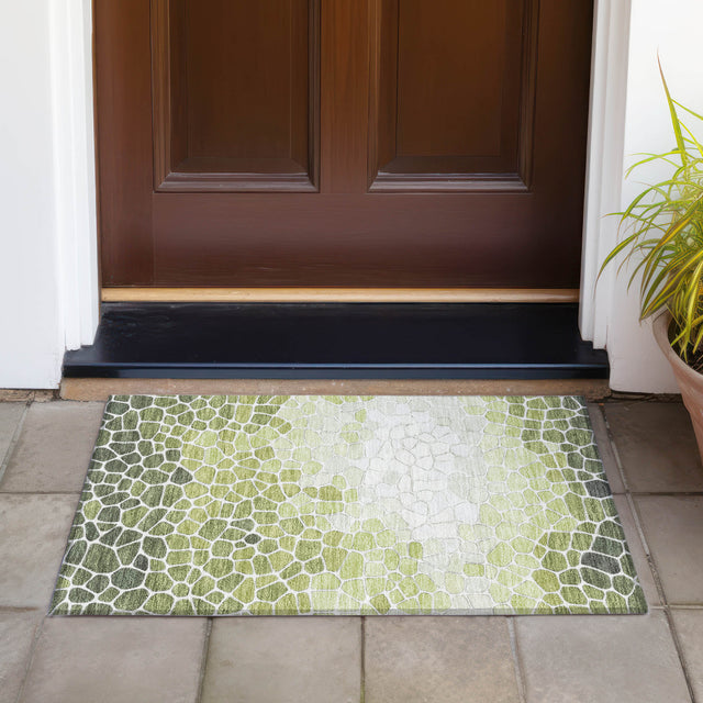 Addison Chantille ACN2190 Geometric Machine Made Transitional Green Rug