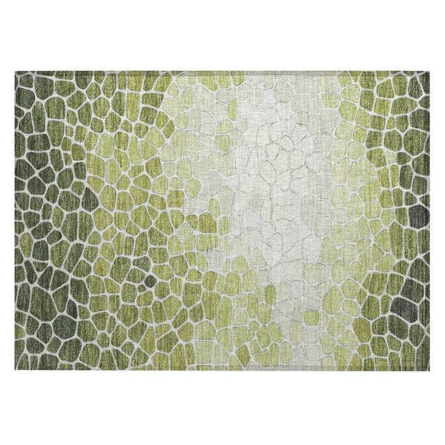 Addison Chantille ACN2190 Geometric Machine Made Transitional Green Rug