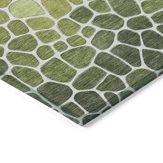 Addison Chantille ACN2190 Geometric Machine Made Transitional Green Rug