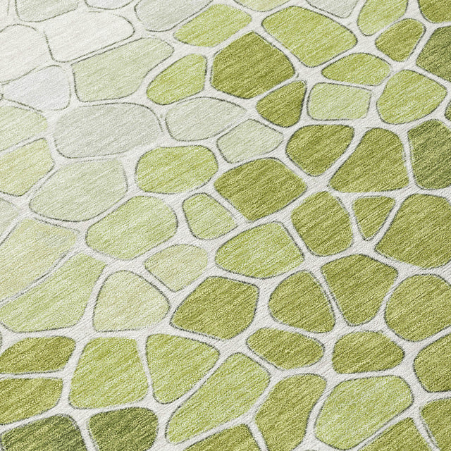 Addison Chantille ACN2190 Geometric Machine Made Transitional Green Rug