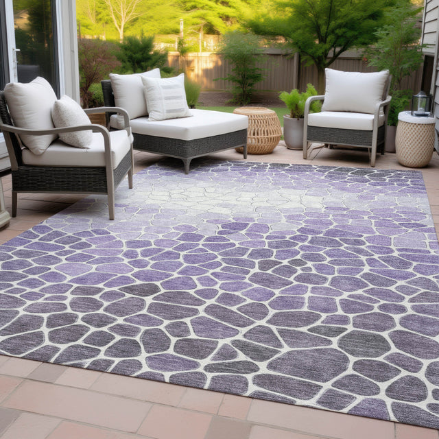 Addison Chantille ACN2190 Geometric Machine Made Transitional Purple Rug