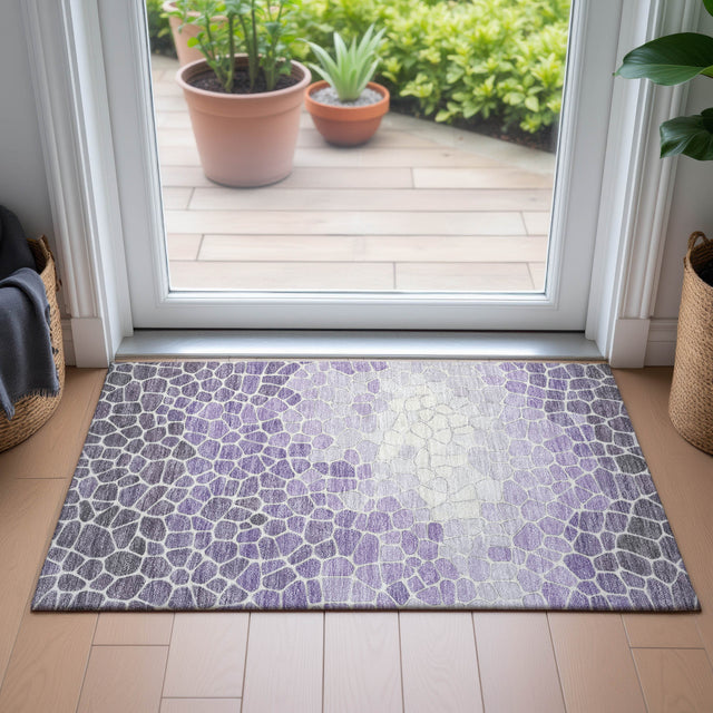 Addison Chantille ACN2190 Geometric Machine Made Transitional Purple Rug