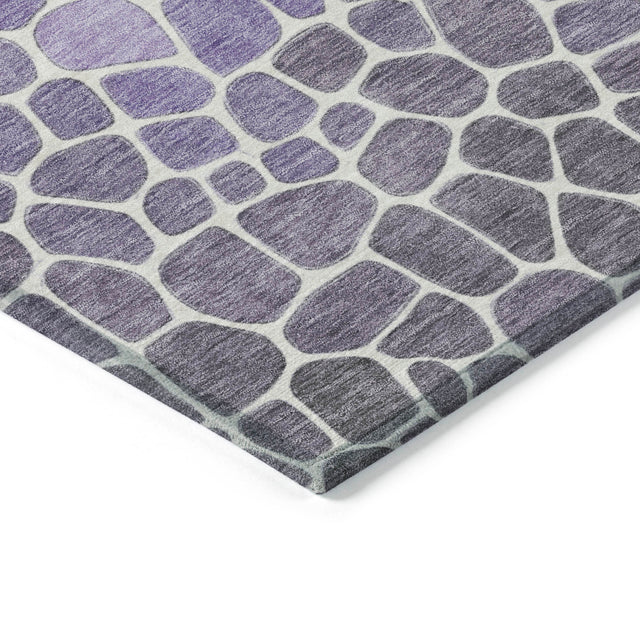 Addison Chantille ACN2190 Geometric Machine Made Transitional Purple Rug