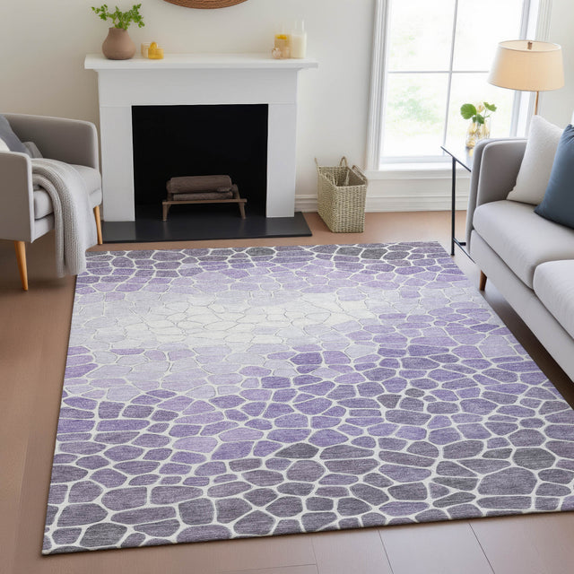 Addison Chantille ACN2190 Geometric Machine Made Transitional Purple Rug