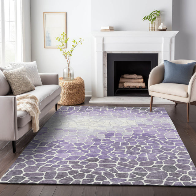 Addison Chantille ACN2190 Geometric Machine Made Transitional Purple Rug
