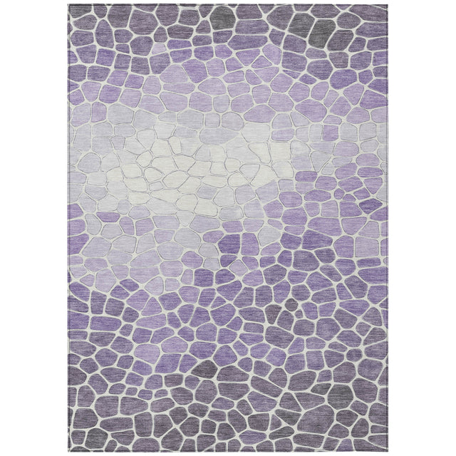 Addison Chantille ACN2190 Geometric Machine Made Transitional Purple Rug