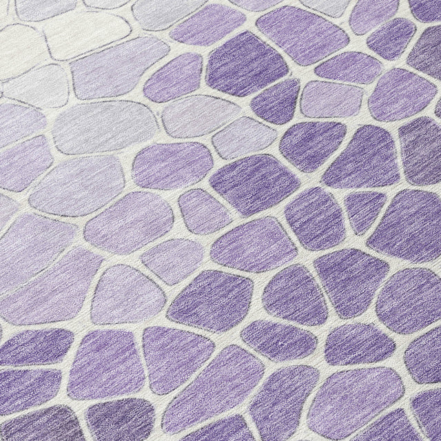 Addison Chantille ACN2190 Geometric Machine Made Transitional Purple Rug