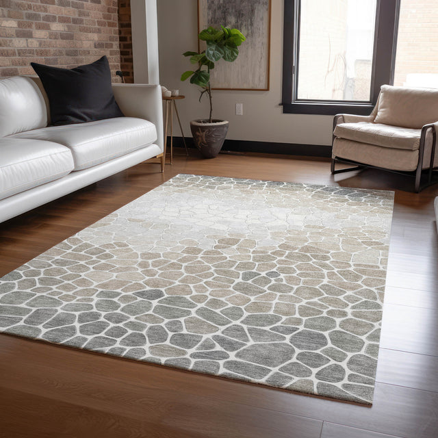 Addison Chantille ACN2190 Geometric Machine Made Transitional Taupe Rug