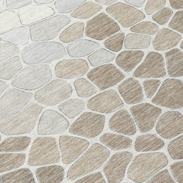 Addison Chantille ACN2190 Geometric Machine Made Transitional Taupe Rug