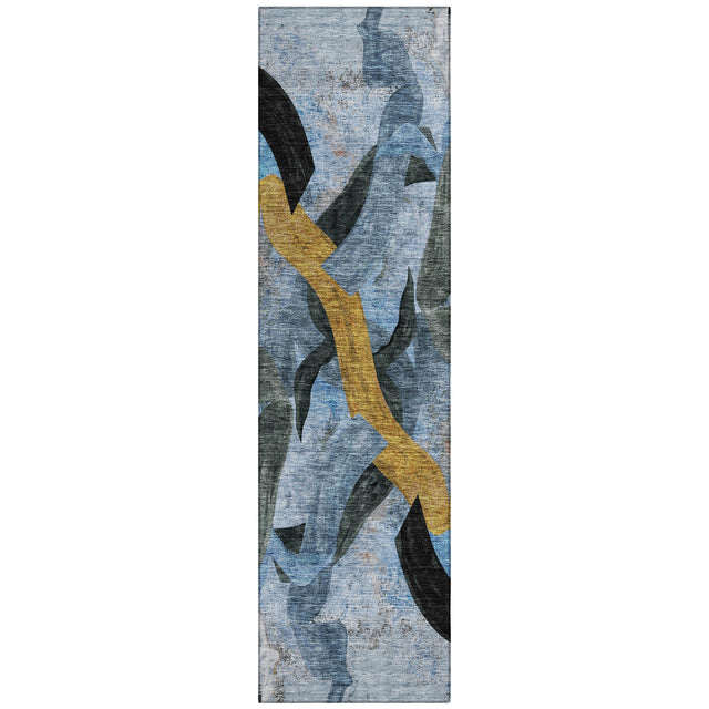 Addison Chantille ACN2191 Abstract Machine Made Transitional Denim Rug