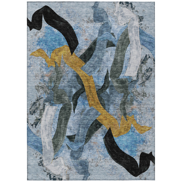 Addison Chantille ACN2191 Abstract Machine Made Transitional Denim Rug