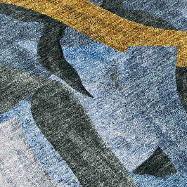 Addison Chantille ACN2191 Abstract Machine Made Transitional Denim Rug