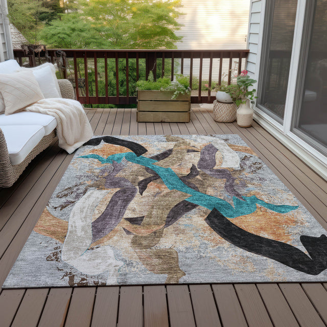 Addison Chantille ACN2191 Abstract Machine Made Transitional Gray Rug