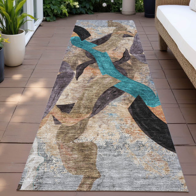 Addison Chantille ACN2191 Abstract Machine Made Transitional Gray Rug