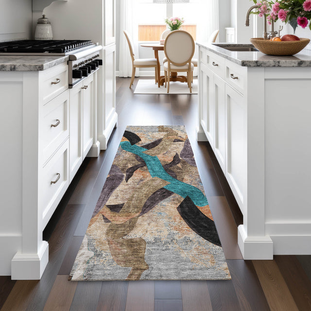 Addison Chantille ACN2191 Abstract Machine Made Transitional Gray Rug