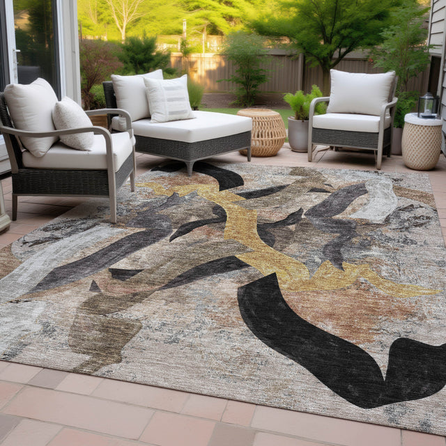Addison Chantille ACN2191 Abstract Machine Made Transitional Taupe Rug