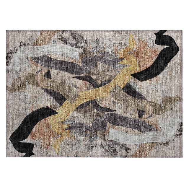 Addison Chantille ACN2191 Abstract Machine Made Transitional Taupe Rug