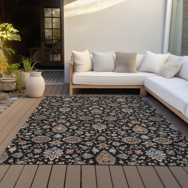 Addison Chantille ACN2192 Global Machine Made Traditional Black Rug