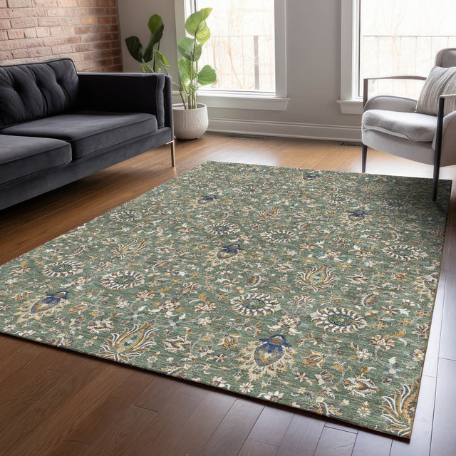 Addison Chantille ACN2192 Global Machine Made Traditional Green Rug