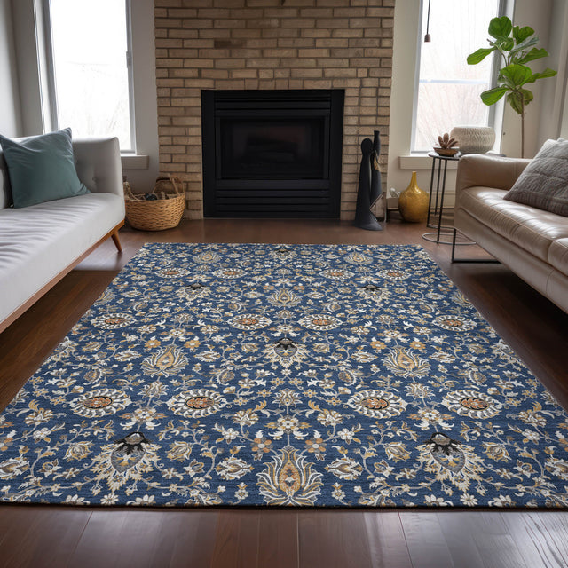Addison Chantille ACN2192 Global Machine Made Traditional Navy Rug