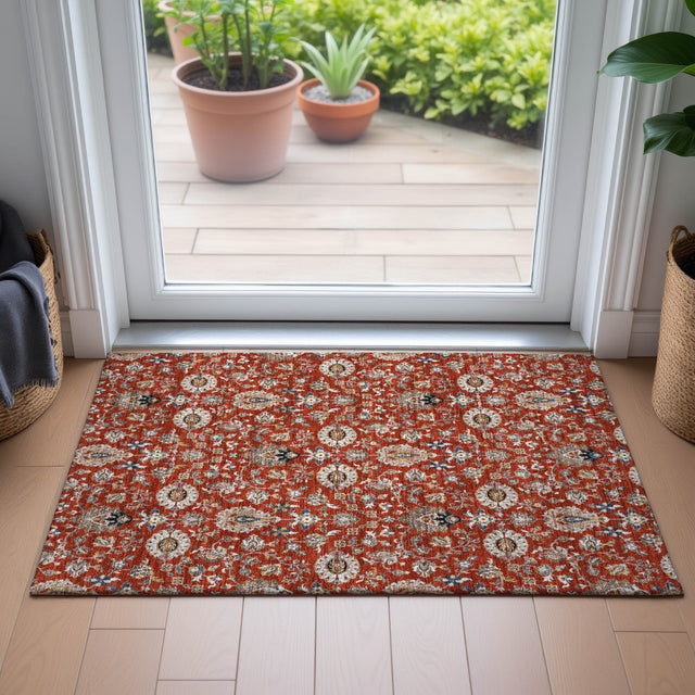 Addison Chantille ACN2192 Global Machine Made Traditional Red Rug