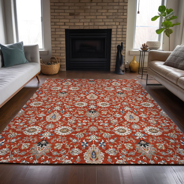 Addison Chantille ACN2192 Global Machine Made Traditional Red Rug