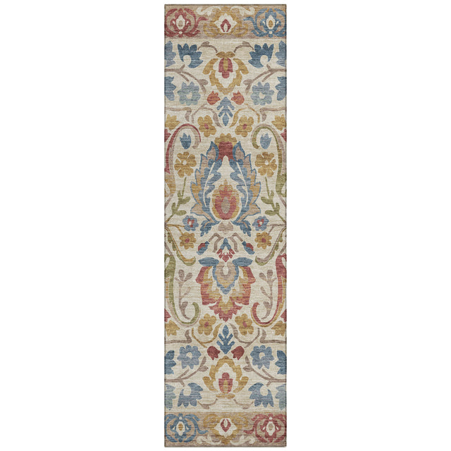 Addison Chantille ACN2193 Floral Machine Made Transitional Beige Rug