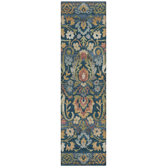 Addison Chantille ACN2193 Floral Machine Made Transitional Navy Rug