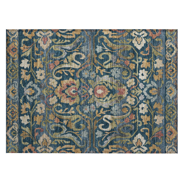 Addison Chantille ACN2193 Floral Machine Made Transitional Navy Rug