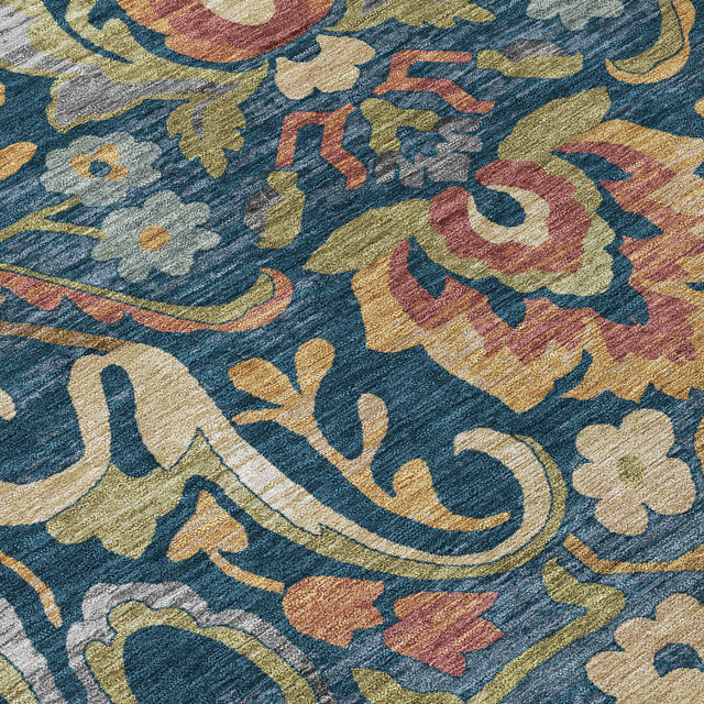 Addison Chantille ACN2193 Floral Machine Made Transitional Navy Rug