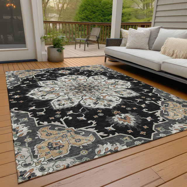 Addison Chantille ACN2194 Global Machine Made Traditional Black Rug