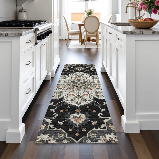 Addison Chantille ACN2194 Global Machine Made Traditional Black Rug