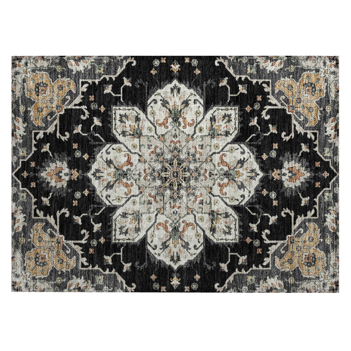 Addison Chantille ACN2194 Global Machine Made Traditional Black Rug