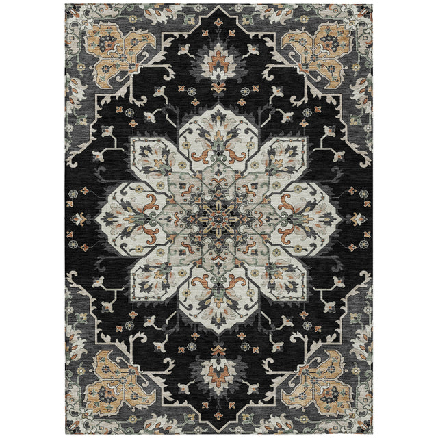Addison Chantille ACN2194 Global Machine Made Traditional Black Rug